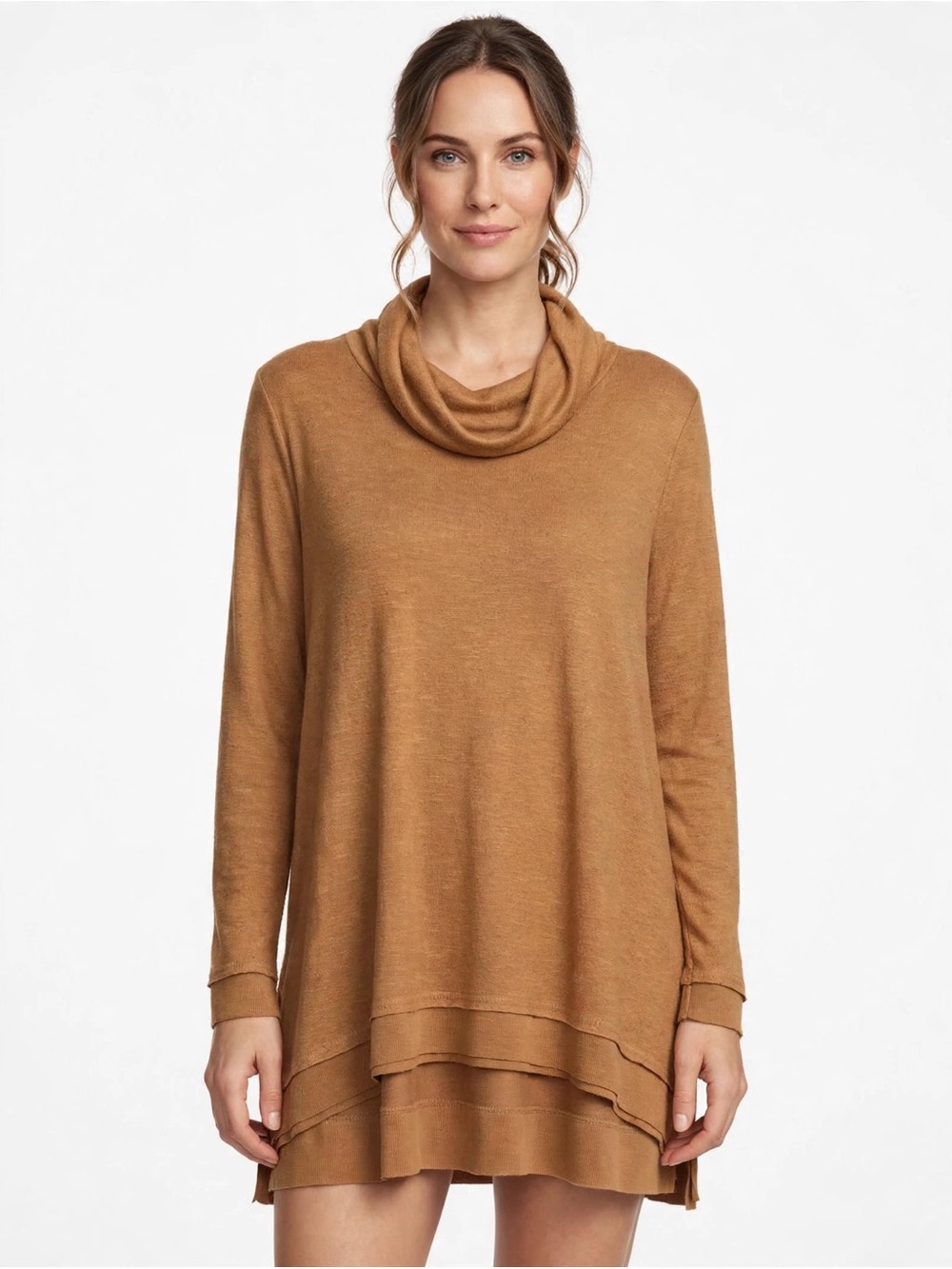 Workshop Republic Clothing Camel Cowl Neck Tunic Sweater